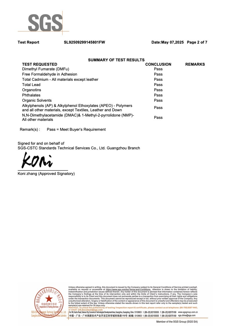 Im水性防霉劑通過 RSL Restricted Substances List – 成品限制物質規範 2
