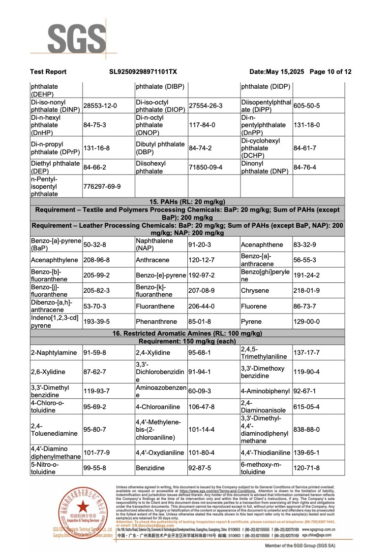 Im水性防霉劑通過 ZDHC Zero Discharge of Hazardous Chemicals – 有害化學品零排放規範 10