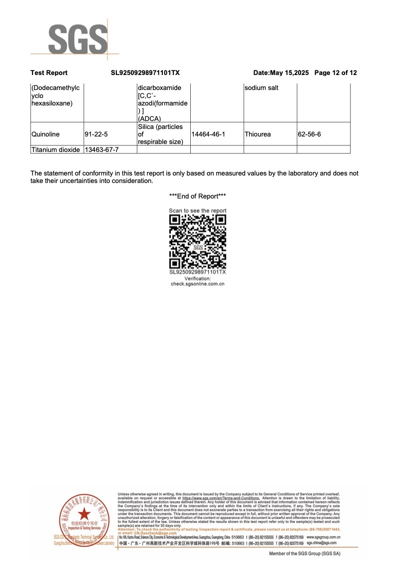 Im水性防霉劑通過 ZDHC Zero Discharge of Hazardous Chemicals – 有害化學品零排放規範 12