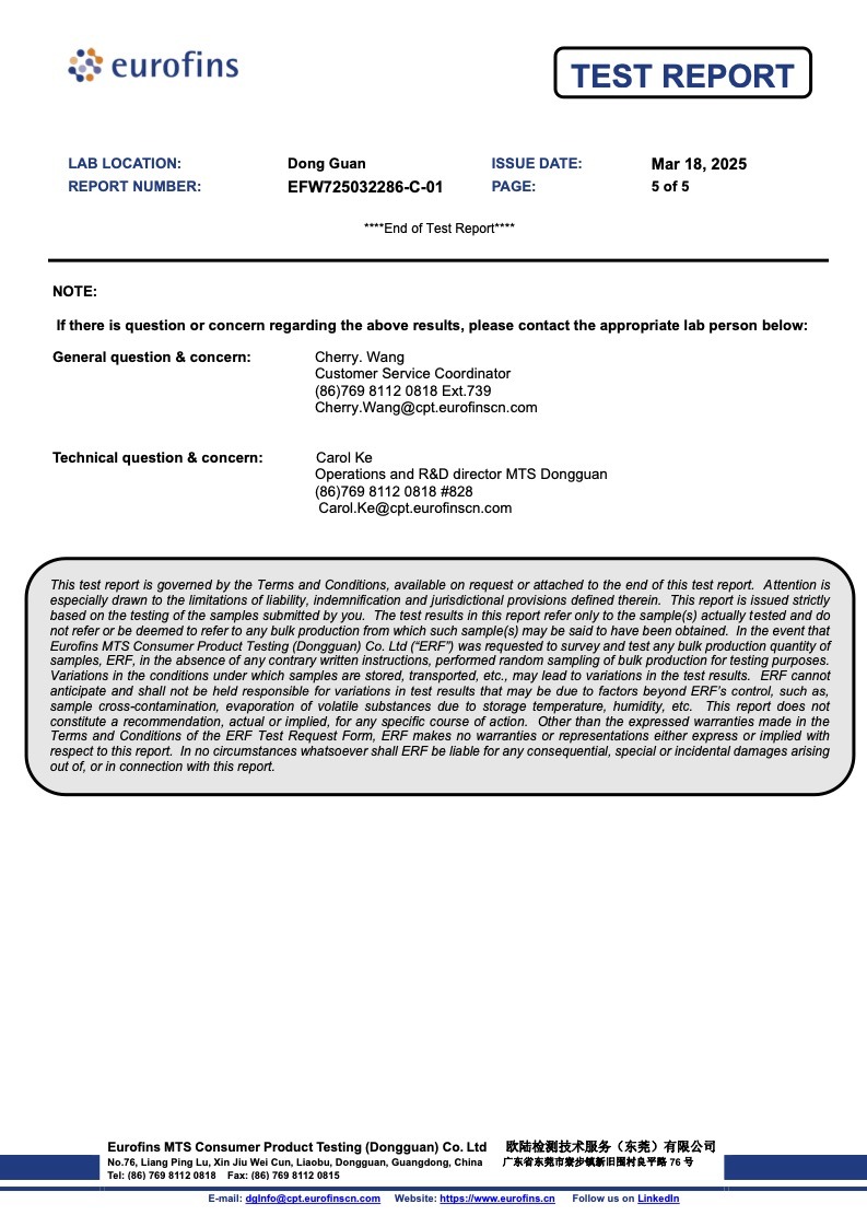IM-8201 水性防霉劑 - 總氟測試 (Total Fluorine Test) 5 Im水性防霉劑通過總氟測試 Total Fluorine Test 5